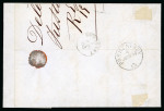 Stamp of Switzerland / Schweiz » Sitzende Helvetia Ungezähnt » 1857-62 Berner Druck, Dickes Papier 2 Rp. grau, 4. Berner Druckperiode, im Paar und im Dreierstreifen, auf Faltbrief von Delémont an Herrn Burrus in Boncourt