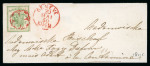 Stamp of Switzerland / Schweiz » Kantonalmarken » Genf 1850, Genfer Ganzsachenausschnitt, auf Damenbrief von Genf an Mlle Bischof c/o Fazy  Dufour aux Contamines