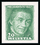 Stamp of Switzerland / Schweiz » Pro Juventute 1927, Pestalozzi Probedrucke grün, lila und violett