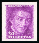 Stamp of Switzerland / Schweiz » Pro Juventute 1927, Pestalozzi Probedrucke grün, lila und violett