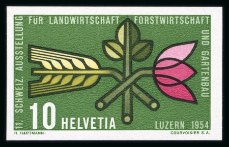 Stamp of Switzerland / Schweiz » Schweiz ab 1907 1954, Symbol der SLA mit Abart ungezähnt, ungebraucht mit vollem Originalgummi