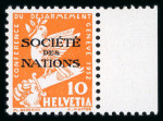 Stamp of Switzerland / Schweiz » Ämtermarken 1932, Société des Nations Abrüstungskonferenz, kompletter Satz von 5 Rp. bis 1 Fr, ungebraucht mit vollem Originalgummi