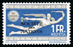 Stamp of Switzerland / Schweiz » Ämtermarken 1932, Société des Nations Abrüstungskonferenz, kompletter Satz von 5 Rp. bis 1 Fr, ungebraucht mit vollem Originalgummi