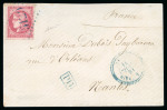 Stamp of France » Lettres Classiques 1871, Lettre Bordeaux Y&T n°49 oblitéré GC 5129 bleu cad de Port Said Egypte