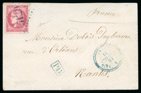 Stamp of France » Lettres Classiques 1871, Lettre Bordeaux Y&T n°49 oblitéré GC 5129 bleu cad de Port Said Egypte