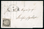 Stamp of German States » Bavaria 1850 (Oct 26) printed entire to Schrobenhausen bearing single franking 1849 1Kr black, plate 2