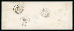 Stamp of Luxembourg 1856 (Oct 7) small envelope from Grevenmacher to Luxembourg franked 10c grey-black