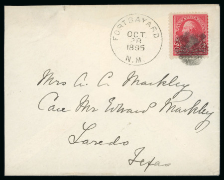 Stamp of United States » 1894-98 Bureau Issues 1895 (Oct 28) envelope to Laredo, Texas bearing single 1894 Washington 2c type I