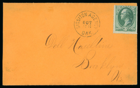 Stamp of United States » 1870-75 National Bank Note Co. and Continental Bank Note Co. Issues 1873 (Oct 23) manilla envelope to Brooklyn franked 3c Washington with faint central blue target cance