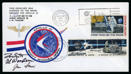 Stamp of Thematics » Space 90156 1971 (Jul 26) Apollo 15 illustrated signed cover,