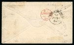 Stamp of New Zealand Incoming Mail: 1868 (Jun 1) small envelope franked Great Britain 3d and 6d, forwarded with NZ 3d