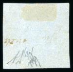 Stamp of Canada » New Brunswick 1851 Royal Crown and Flowers 6d yellow on blued paper used