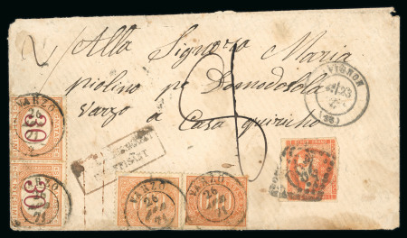 Stamp of France » Lettres Classiques 1871, Lettre de Avignon pour Varzo (Italie) avec Bordeaux n°48