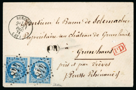 Stamp of France » Lettres Classiques 1871, Lettre à 40c affranchissement mixte Bordeaux Y&T n°46B + Siège n°37