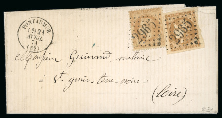 Stamp of France » Lettres Classiques 1871, Lettre affranchissement mixte Bordeaux Y&T n°43B + Lauré n°28