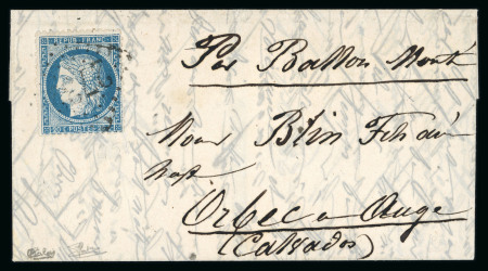 Stamp of France » Ballons Montés 1870, Plié confié du Rouget de l'Isle - Lettre datée
