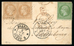 Stamp of France » Ballons Montés 1870, Carte transportée par le Ballon Monté "Les États-Unis"