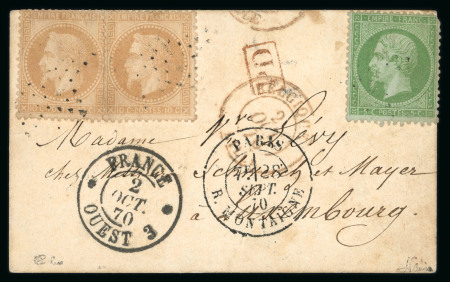 Stamp of France » Ballons Montés 1870, Carte transportée par le Ballon Monté "Les États-Unis"