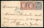 Stamp of France » Lettres Classiques 1879, Lettre à destination de Pointe de Galles (Ceylan) n°54 + n° 77