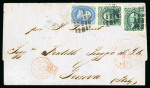 Stamp of United States » 1861-1866 issue 1867 (Nov 30). Cover from New York to Genoa, with 1861-62 1c and 10c (2), carried by French ship