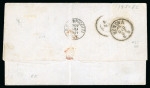Stamp of United States » 1861-1866 issue 1867 (Nov 30). Cover from New York to Genoa, with 1861-62 1c and 10c (2), carried by French ship
