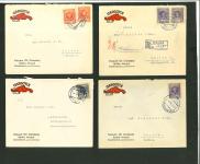 Stamp of Poland » Collections 1924-26 POLEN 6 covers incl. 1 reg. of Vacuum Oil Company, all adhesives with PERFIN