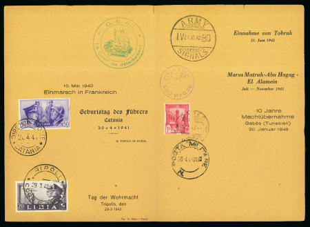 Stamp of Italy » Regno d'Italia ITALY 1943 (20.4.) So-called Rommel  memorial folders (2, including one facsimile signature