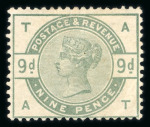 Stamp of Great Britain » 1855-1900 Surface Printed » 1883-84 Lilac & Green Issue 1883-84 9d green mint o.g., fine (S.G. £1'250).