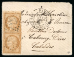 Stamp of France » Ballons Montés 1870, Siège Y&T n°36 en paire sur ballon monté avec
