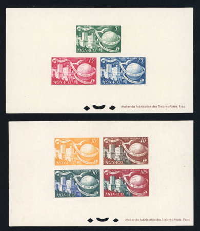 Stamp of Colonies françaises » Monaco 1949, Y&T blocs spéciaux n° 1-4** dentelés et non dentelés,