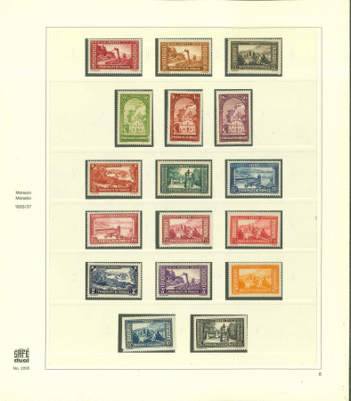 Stamp of Colonies françaises » Monaco 1933-1934, série Paysages, Y&T n° 119/134