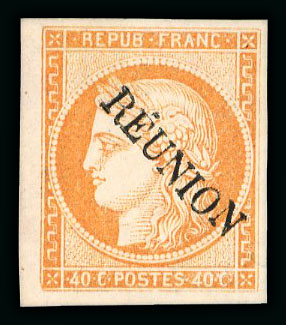 Stamp of Colonies françaises » Réunion 1891, Type Cérès, Y&T n° 11 (*), signé Calves, cote