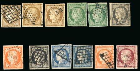 Stamp of France » Type Cérès de 1849-1850 1849-1851, type Cérès ensemble de 12 timbres classiques