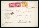Stamp of France » Lettres Classiques 1873, Lettre pour Yokohama (Japon) avec Cérès n°38 + 57 (paire)