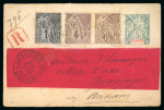 Stamp of Colonies françaises » Colonies Générales 1894, Enveloppe recommandée avec bel affranchissement
