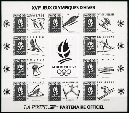 Stamp of France » Blocs et Feuillets France bloc-feuillet : 1992, JO d'Albertville YT n° 14b non dentelé