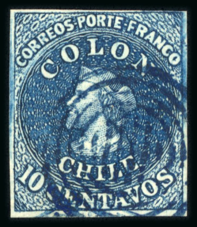 Stamp of Chile 1853-1860 Old-time collection neatly mounted on 43