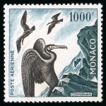 Stamp of Colonies françaises » Monaco 1955, série Oiseaux Y&T n° 55-58, une série neuve ** MNH