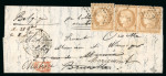 Stamp of France » Ballons Montés 1870, Y&T n°36 (3 timbres dont paire) sur lettre avec