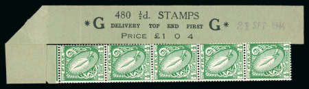 Stamp of Ireland » Definitives 1940-49 Wmk E 1/2d green, showing a vertical strip