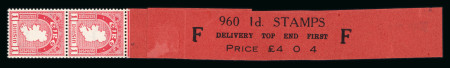 Stamp of Ireland » Definitives 1940-49 Wmk E 1d red, showing a vertical pair on "F