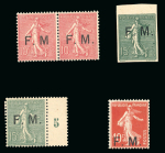 Stamp of France » Franchise Militaire 1904-1907, sélection sur une plaquette de timbres de