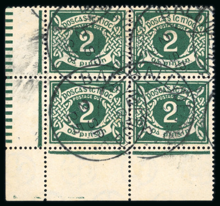 Stamp of Ireland » Postage Dues 1925 SE 2d green, used bottom left corner sheet marginal