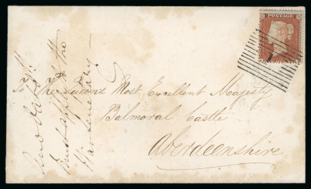 Stamp of Great Britain » 1854-1900 Postal History of the Perforated Line Engraved and Surface Printed Issues 1854-57 1d star, superbly tied by numeral "1" of Aberdeen,