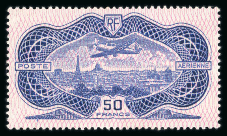 Stamp of France » Poste Aérienne 1927, Y&T PA n° 1, n°2, n° 14 (signé Calves), n° 15, ensemble ** MNH, TB.