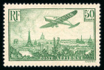 Stamp of France » Poste Aérienne 1927, Y&T PA n° 1, n°2, n° 14 (signé Calves), n° 15, ensemble ** MNH, TB.