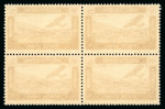 Stamp of Syria 1934, Airplanes Y&T n°60-69 blocks of 4 with fresh original gum ** MNH, Cv 1'272€.