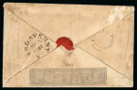 Stamp of Great Britain » 1840 Mulreadys & Caricatures » 1d Lettersheets and Envelopes 1841 (Jun 5) 1d Mulready envelope, stereo A164, sent within Wales with 1840 2d blue and 1841 1d red