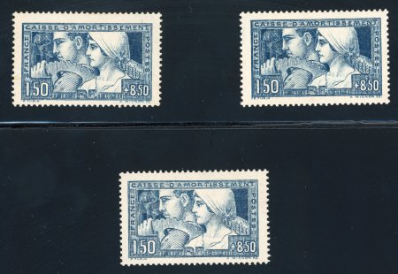 Stamp of France » Émissions à partir de 1900 1928 : YT n° 252 "Le Travail" les trois types différents