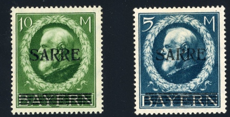 Stamp of Colonies françaises » Sarre Sarre : 1920, YT n° 30 et n° 31 timbres de Bavière